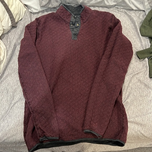 Marine Layer Men’s Large Reversible (Gray/Maroon) Corbet Pullover fleece - Picture 2 of 3